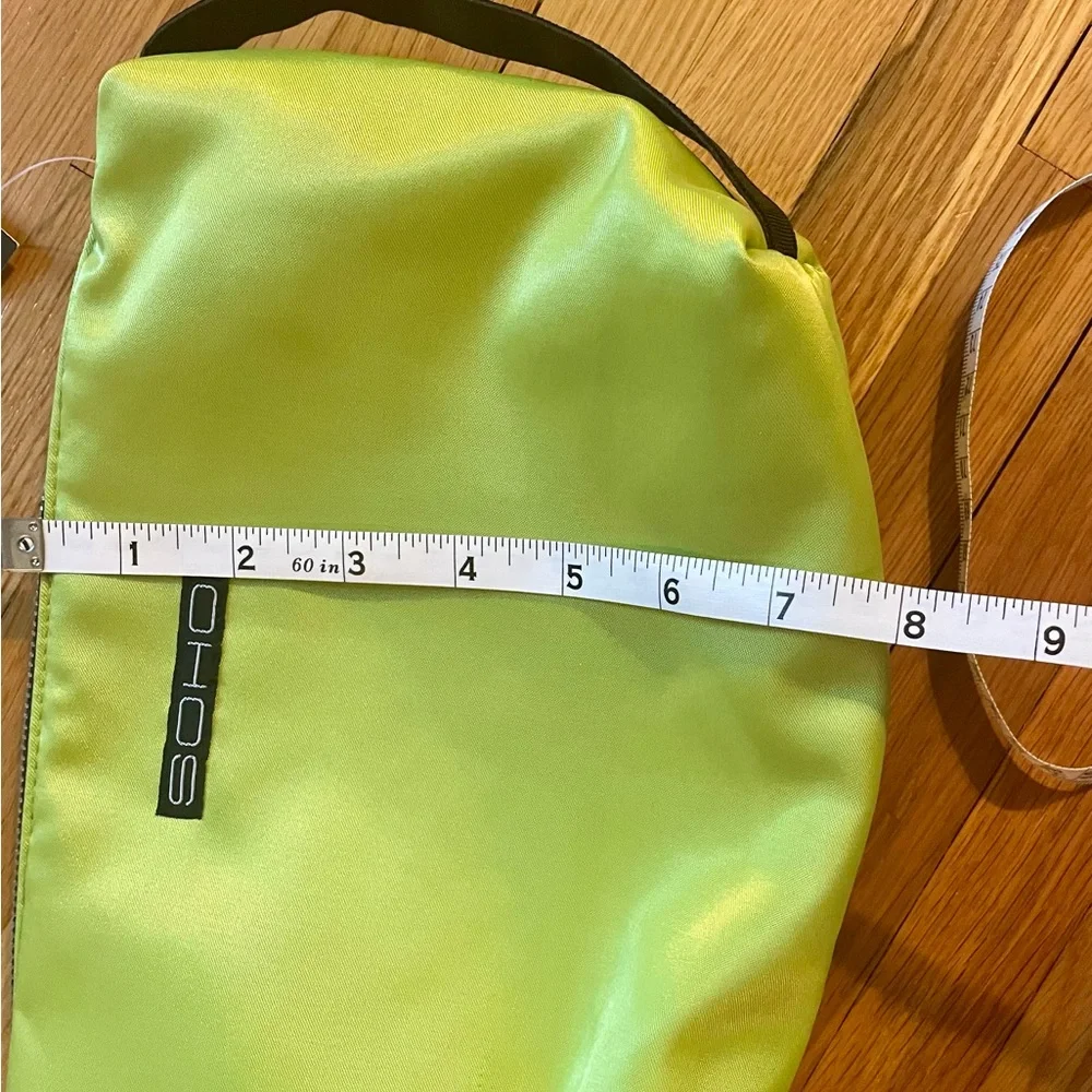 SOHO zippered travel bag NWT - lime green - nylon fabric for easy cleaning READ
